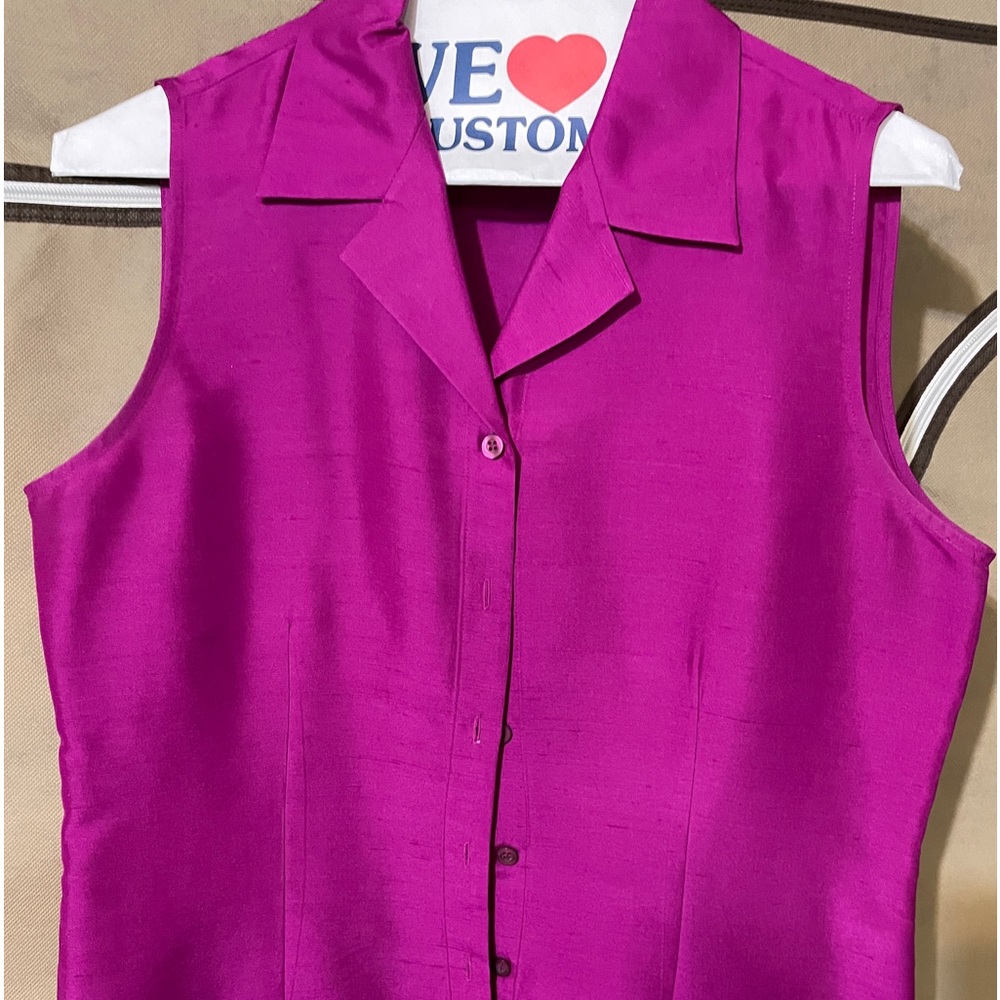 Sleeveless silk top